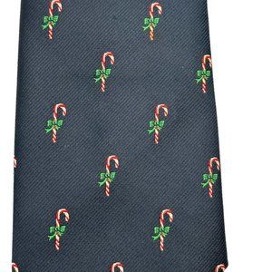 The Talbott Shop Neck Tie Mens Silk and Polyester Blend Christmas Candy Cane